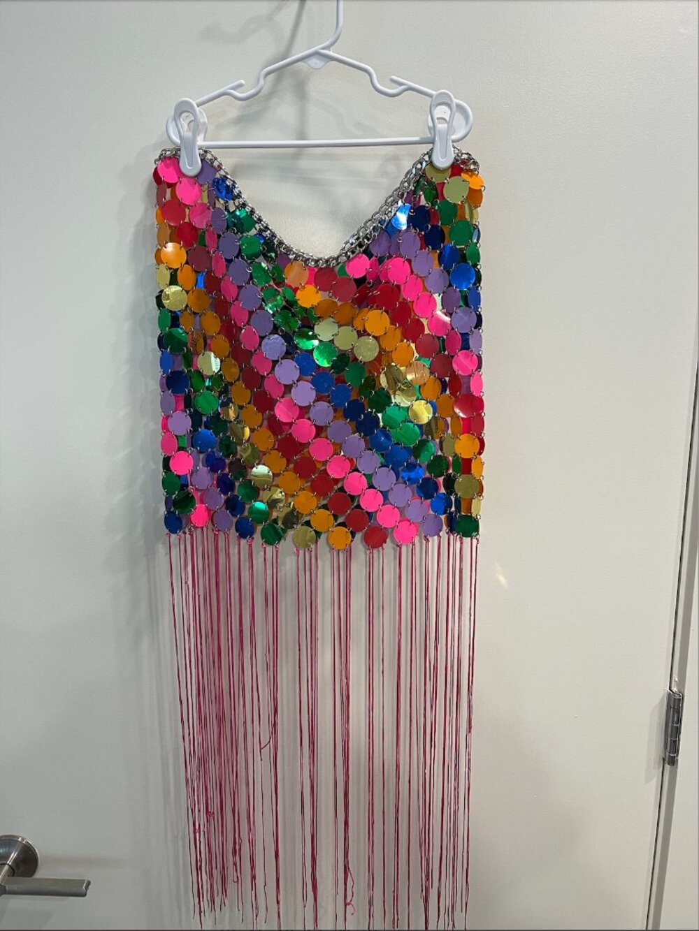 Sparkly Rainbow Sequins Skirt with tassels